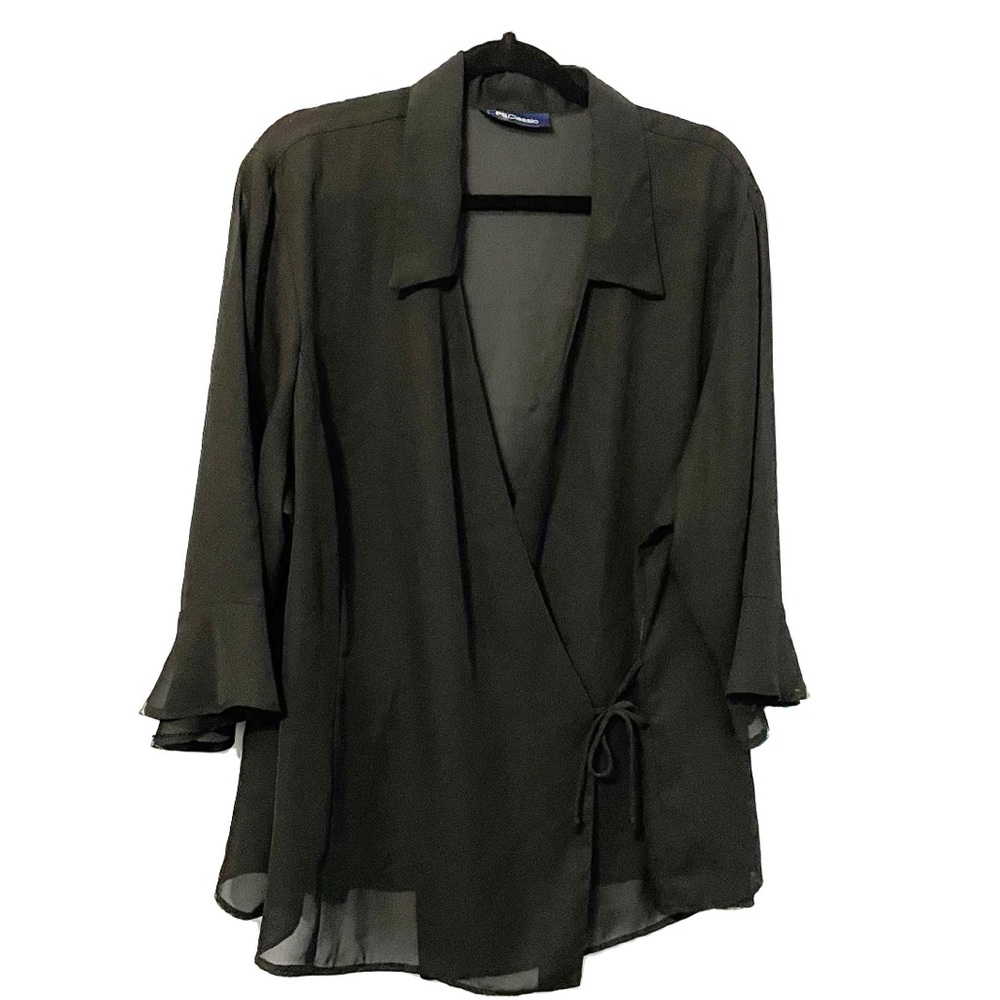 Sheer wrap blouse